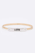 2 Tone Engraved LOVE Bangle Stylish Fashion Jewelry Accessory