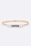 2 Tone Engraved Bangle Stylish Statement Jewelry Accessory