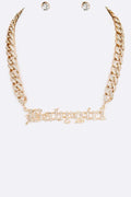 Baby Girl Crystal Cuban Necklace Set