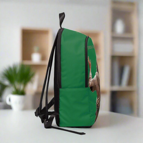 "Jesus Has My Back" Christian Backpack (Choose Green Shade)