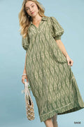 Geometric Print Midi Dress