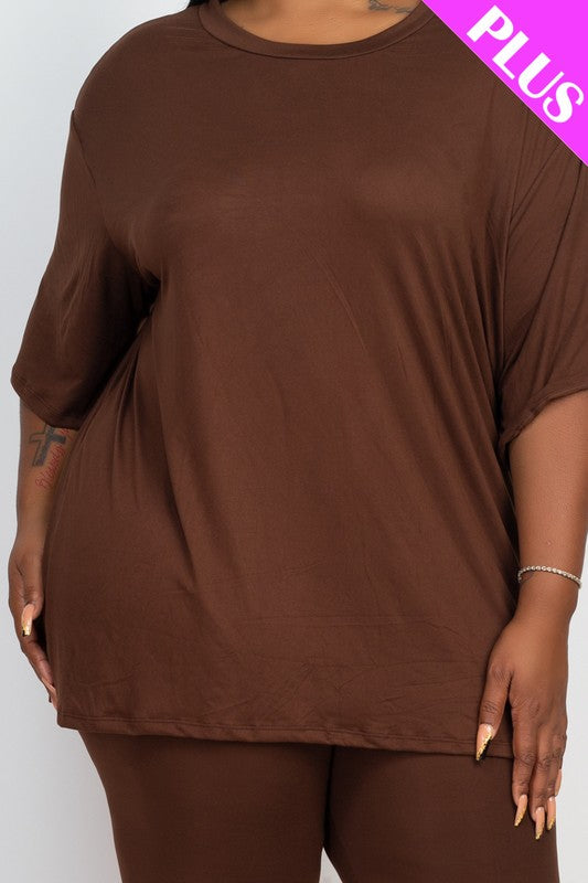 Loose Fit Top Biker Shorts Set | Plus