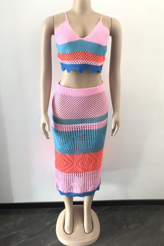 Into The Night Crochet Skirt Set