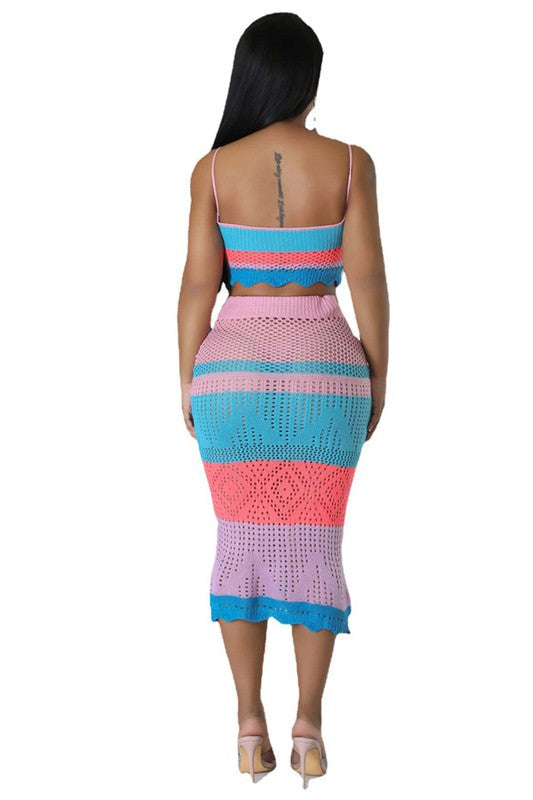 Into The Night Crochet Skirt Set