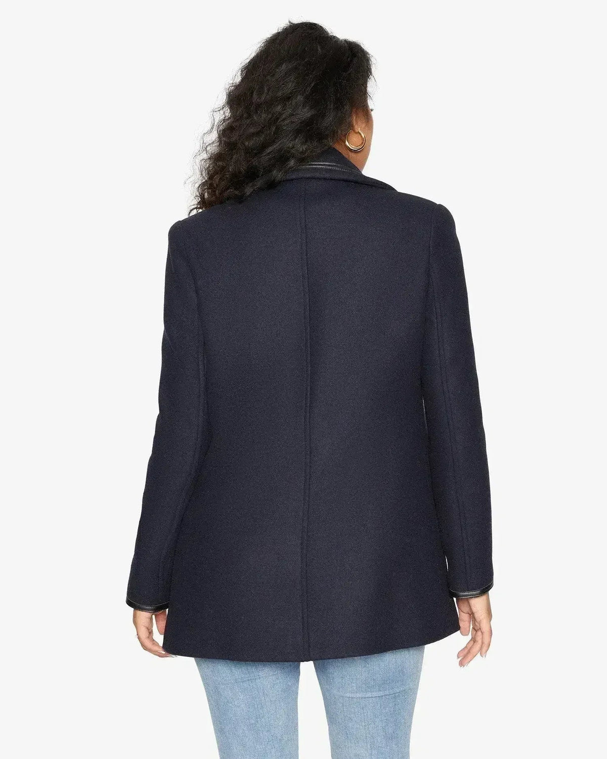 Wool Blend Contrast Trim Coat (1920)