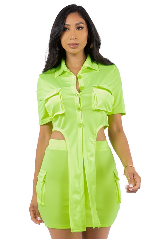 Tie Up Skirt Set