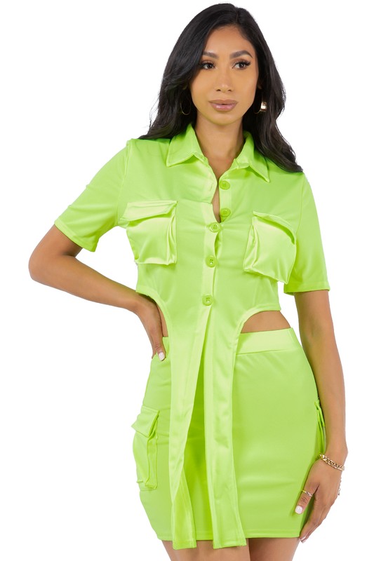 Tie Up Skirt Set