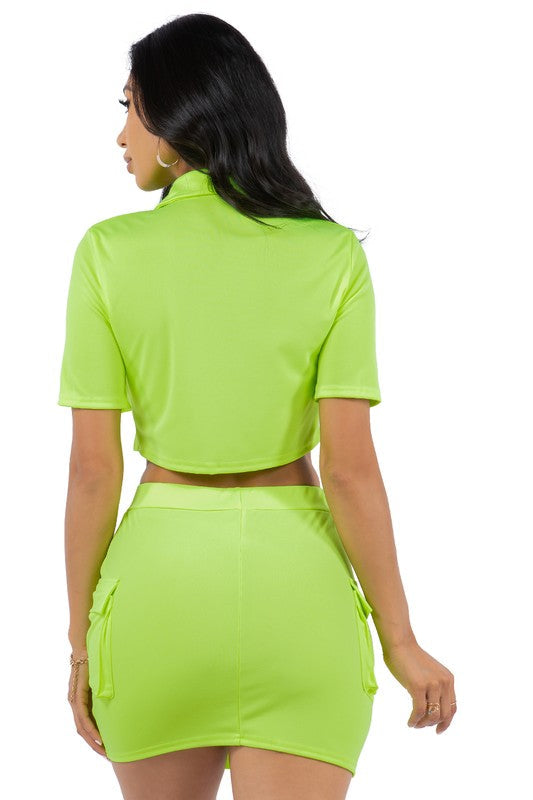 Tie Up Skirt Set