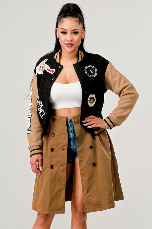 Black Queen Letterman Jacket