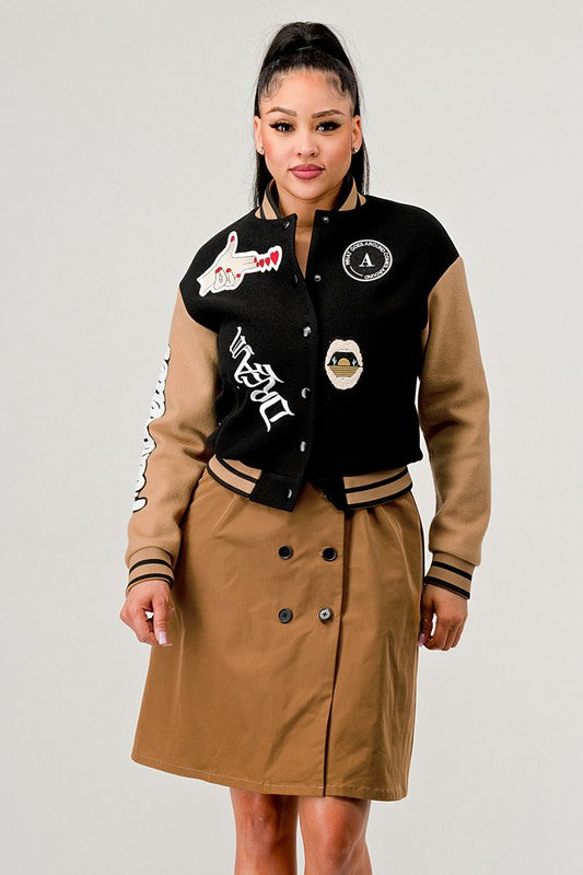 Black Queen Letterman Jacket