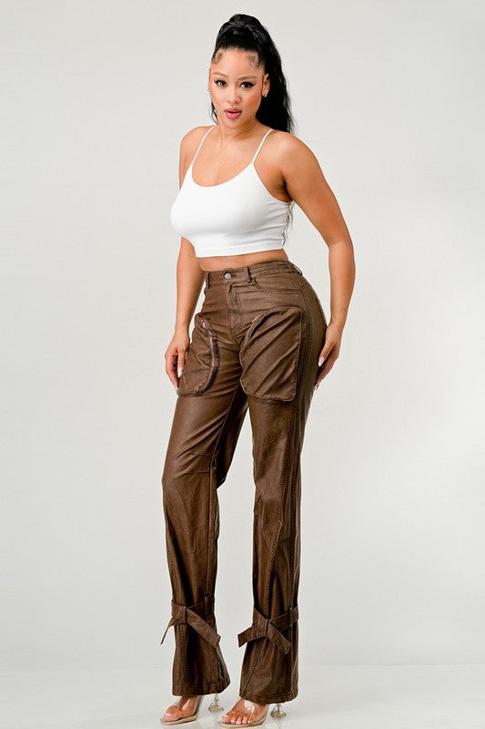 PU Cargo Pants
