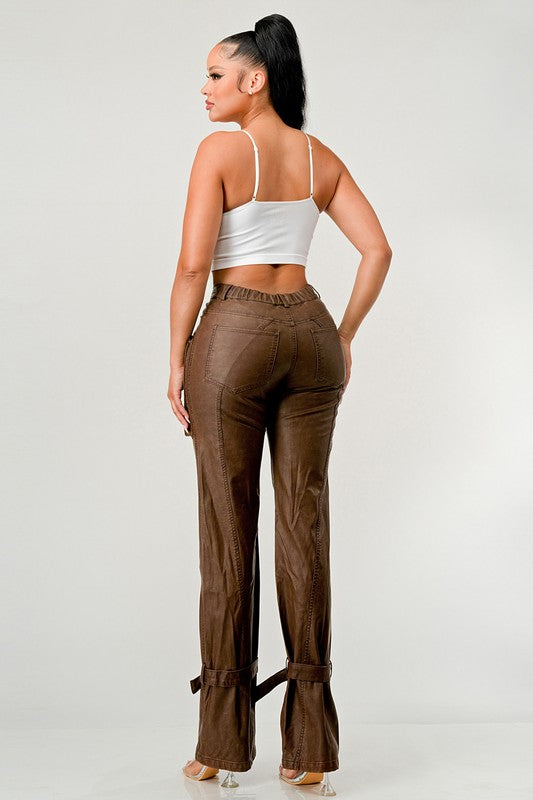 PU Cargo Pants