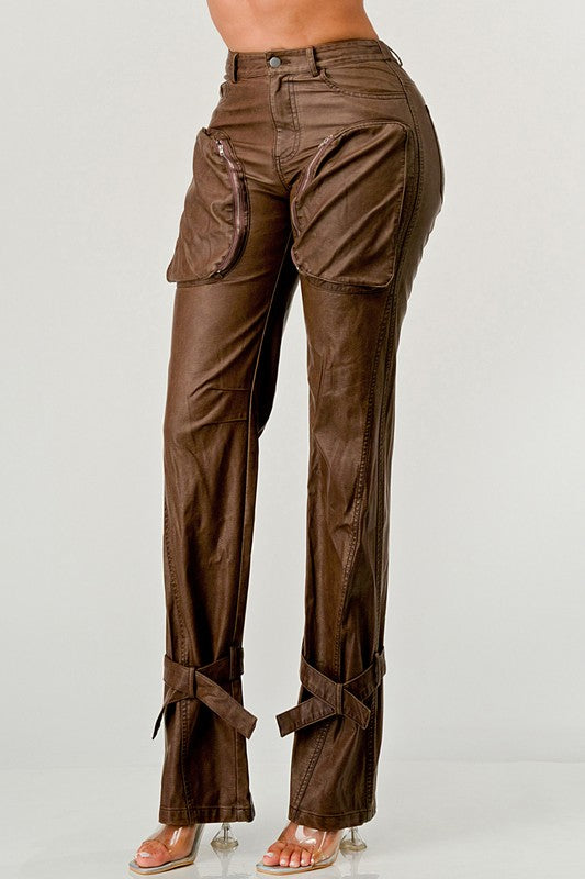 PU Cargo Pants