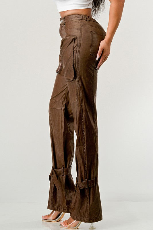 PU Cargo Pants