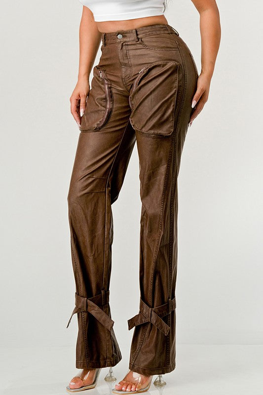 PU Cargo Pants