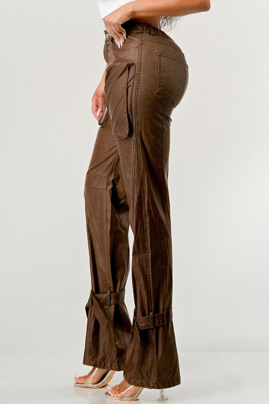 PU Cargo Pants