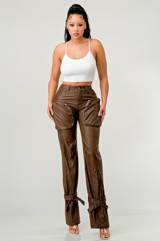 PU Cargo Pants