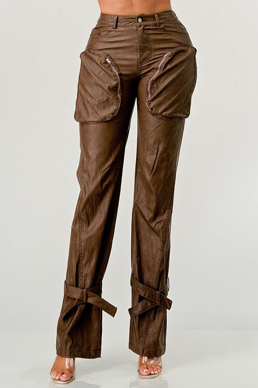 PU Cargo Pants