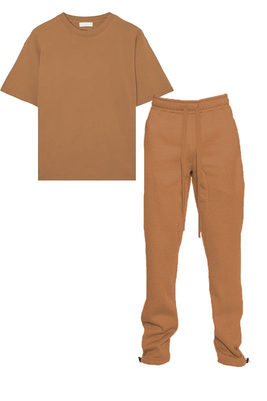 Drop Shoulder and Sweat Pant Lounge Set