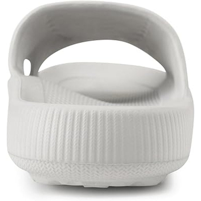 New Womens Size 8 Gray Arch Support Slide On Wide Strap Sandals Flip Flops Shoes