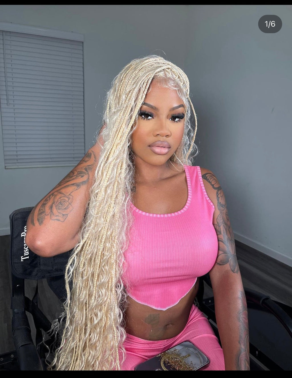 Bohemian Knotless Braid Wig "HD Full Lace" Blondy