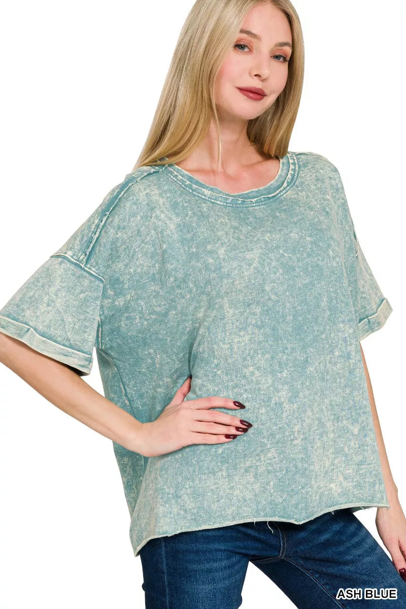 French Terry Acid Washed T-Shirt