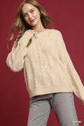Pearl-Embellished Long Sleeve Sweater