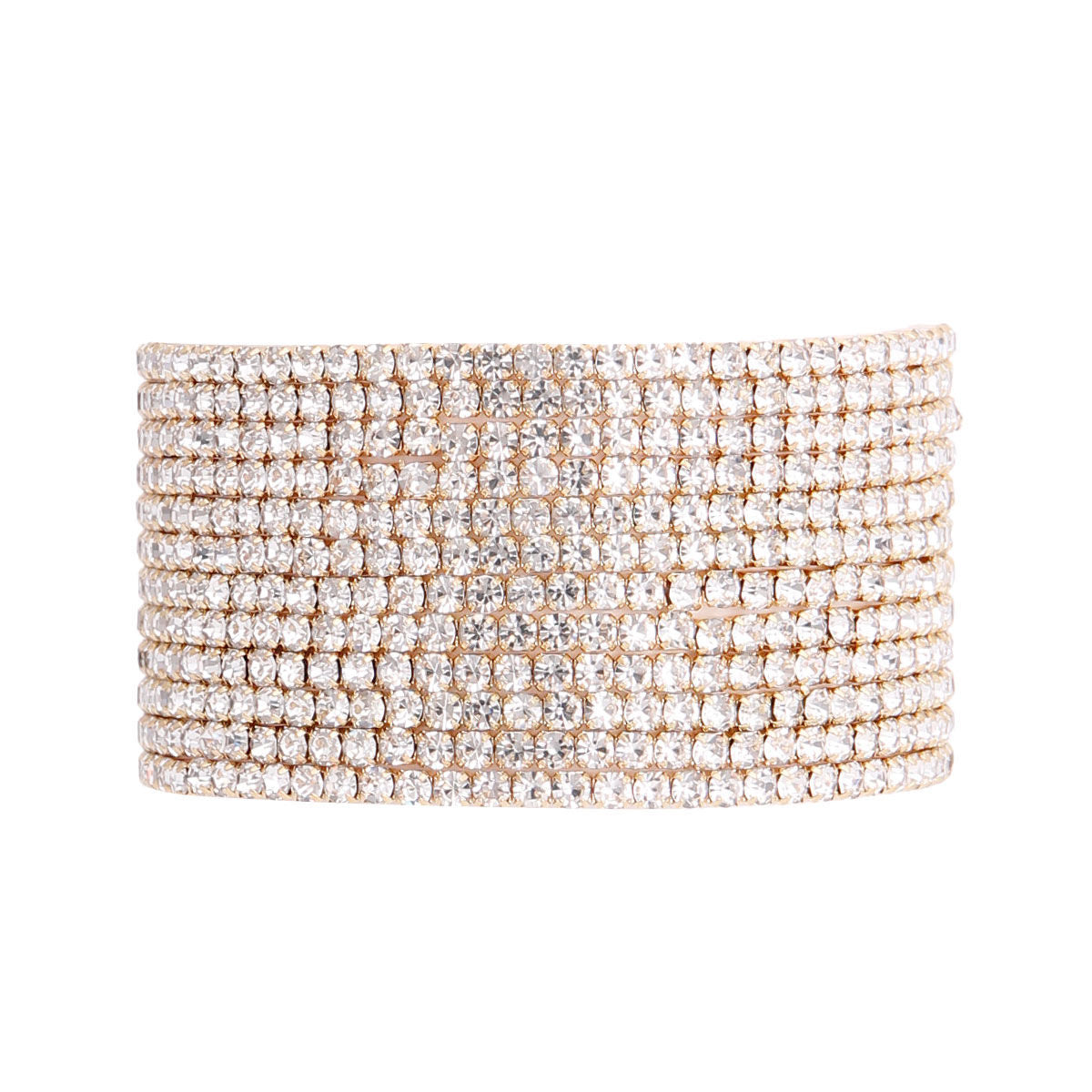 12 Row Gold Stone Bracelet Stylish Chic Jewelry Accessory