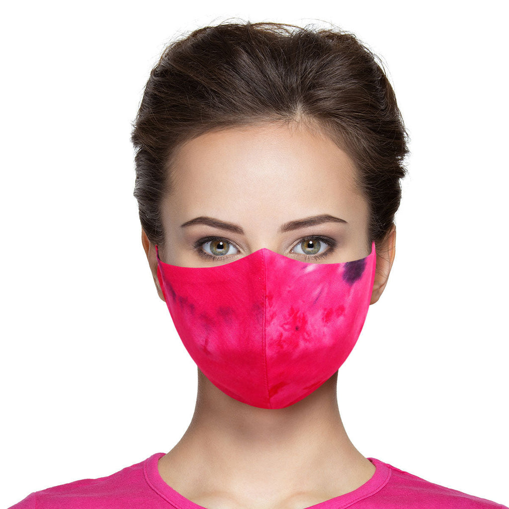 Fashion Face Mask Tie Dye Fuchsia and Black Stylish Accessory