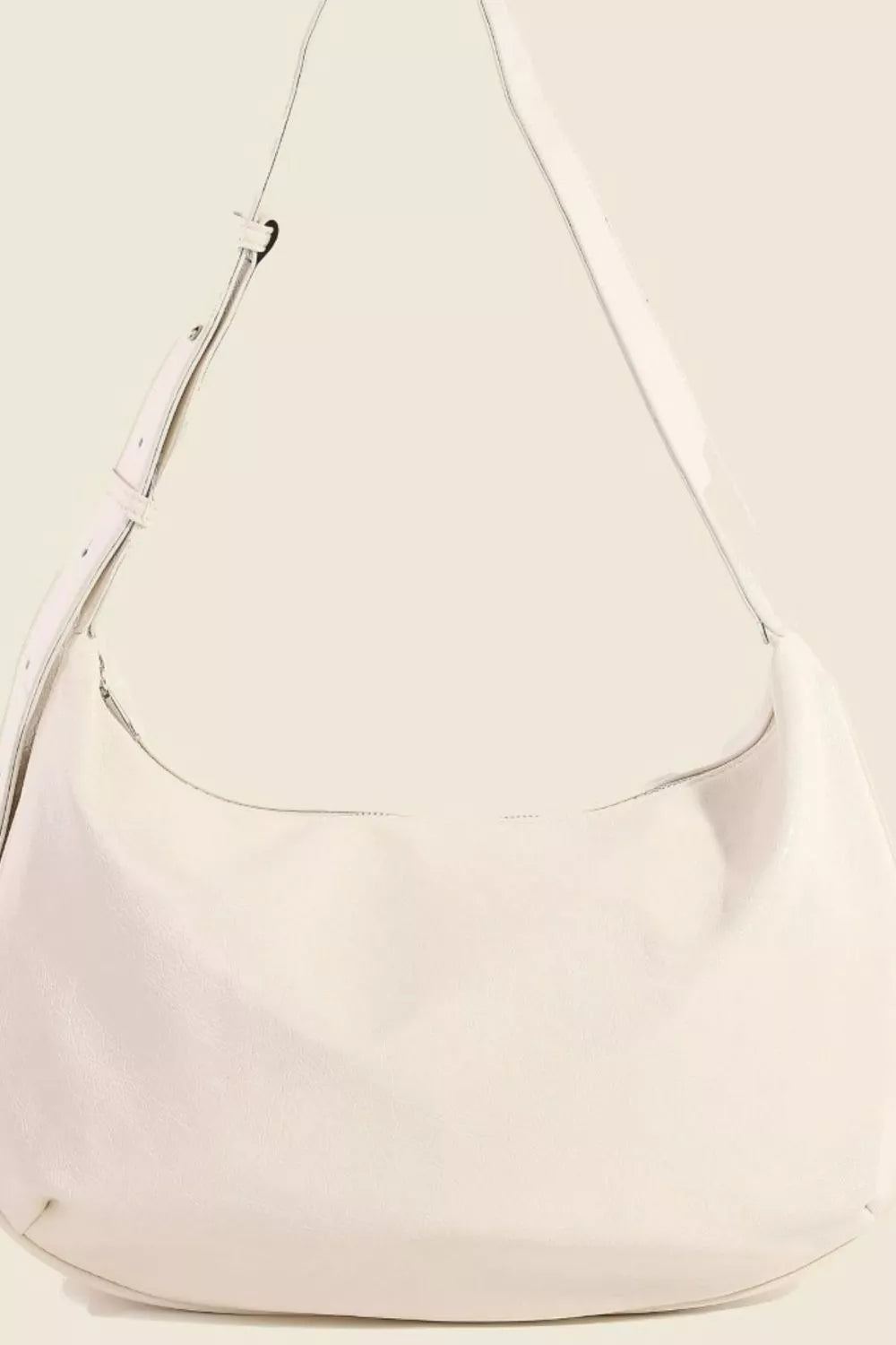 Faux Leather Hobo Crescent Shoulder Bag