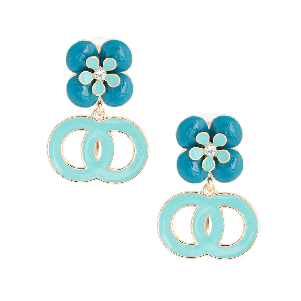 Statement Teal Earrings Bespoke Blooms Stylish Chic Jewelry