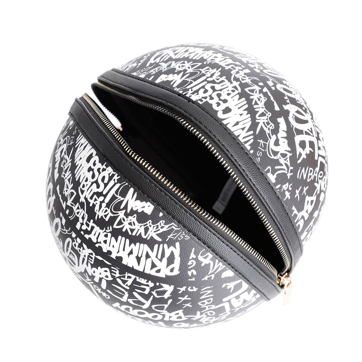 Fashion Basketball Bag 8.5 Inch Black and White Graffiti Stylish Accessory