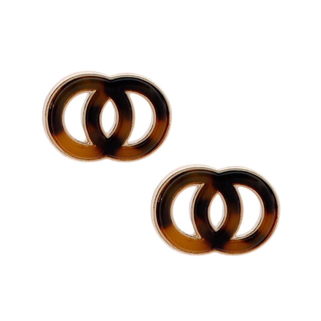 Infinity Earrings Tortoiseshell Stylish Statement Jewelry