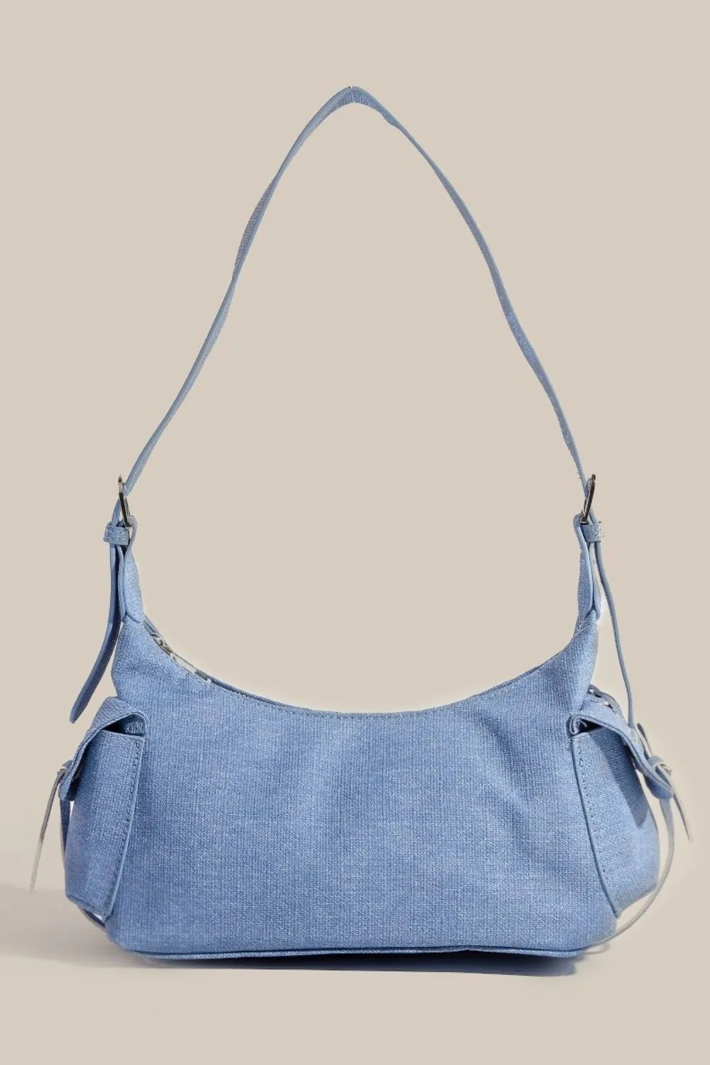Braided Accent Double Pocket Shoulder Bag