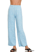 Soft Melange Hacci Elastic Waistband Lounge Pants