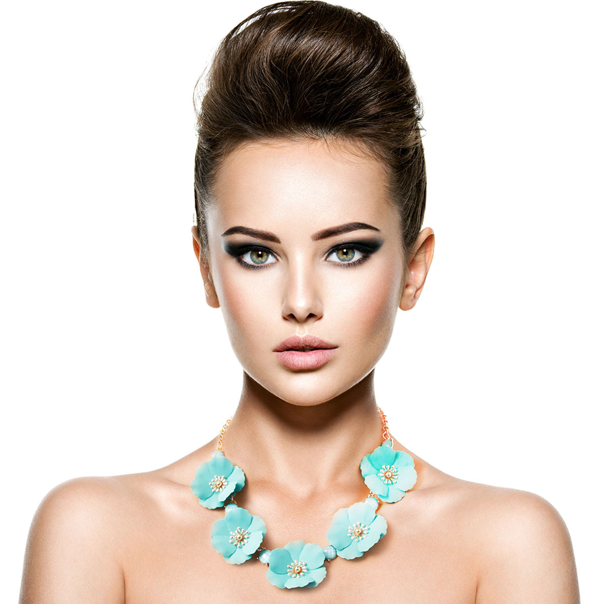 Flower Necklace Set Mint Stylish Statement Jewelry