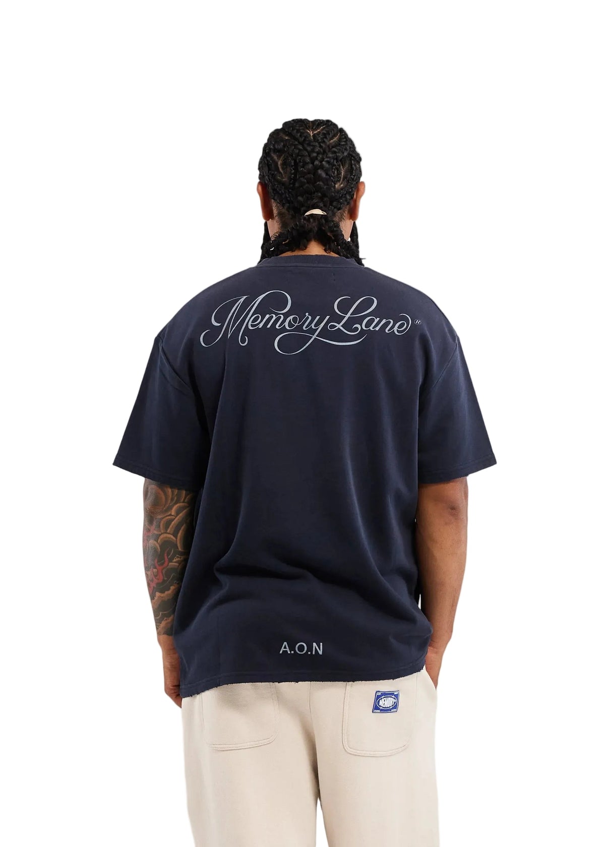 Memory Lane Monogram Embossed Tee - Vintage Black