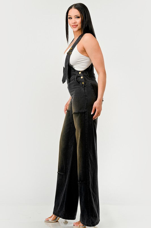 Noir Denim Overalls