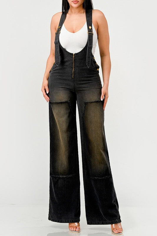 Noir Denim Overalls