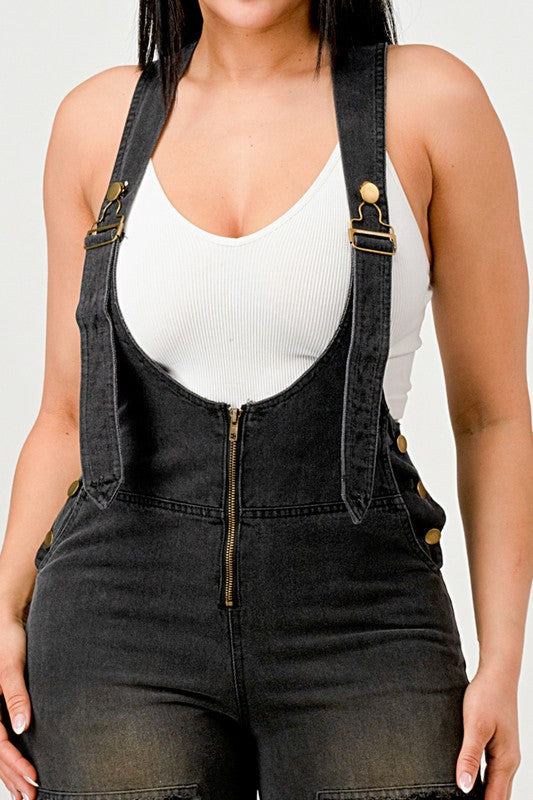 Noir Denim Overalls