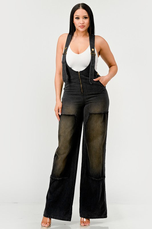 Noir Denim Overalls