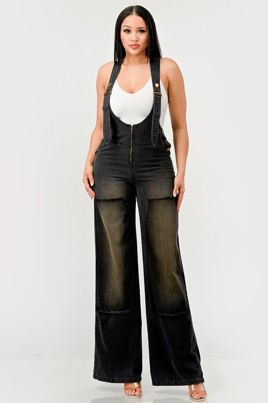 Noir Denim Overalls