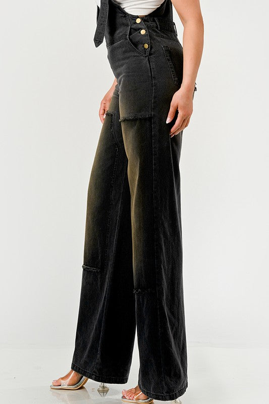 Noir Denim Overalls