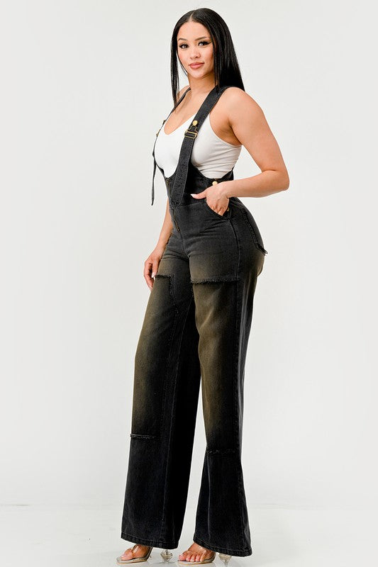Noir Denim Overalls