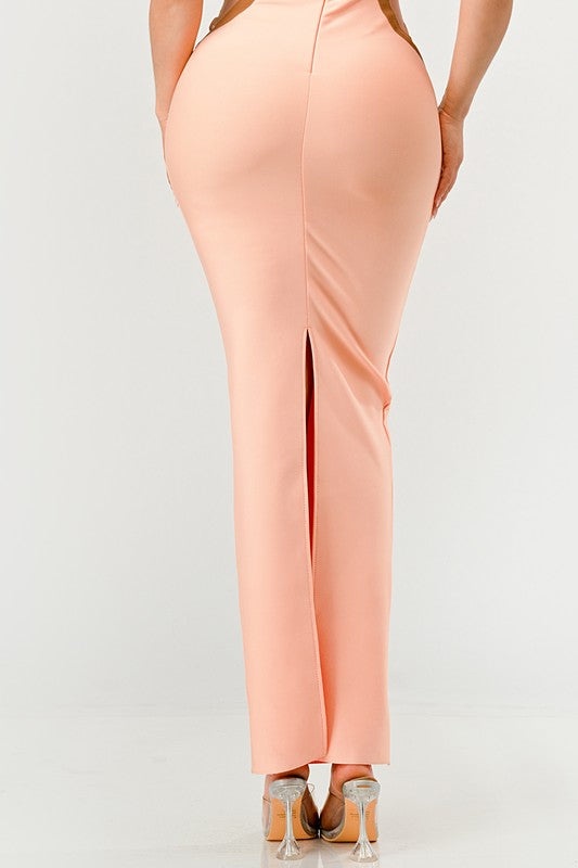 Peaches and Cream Infinity Bandage dress