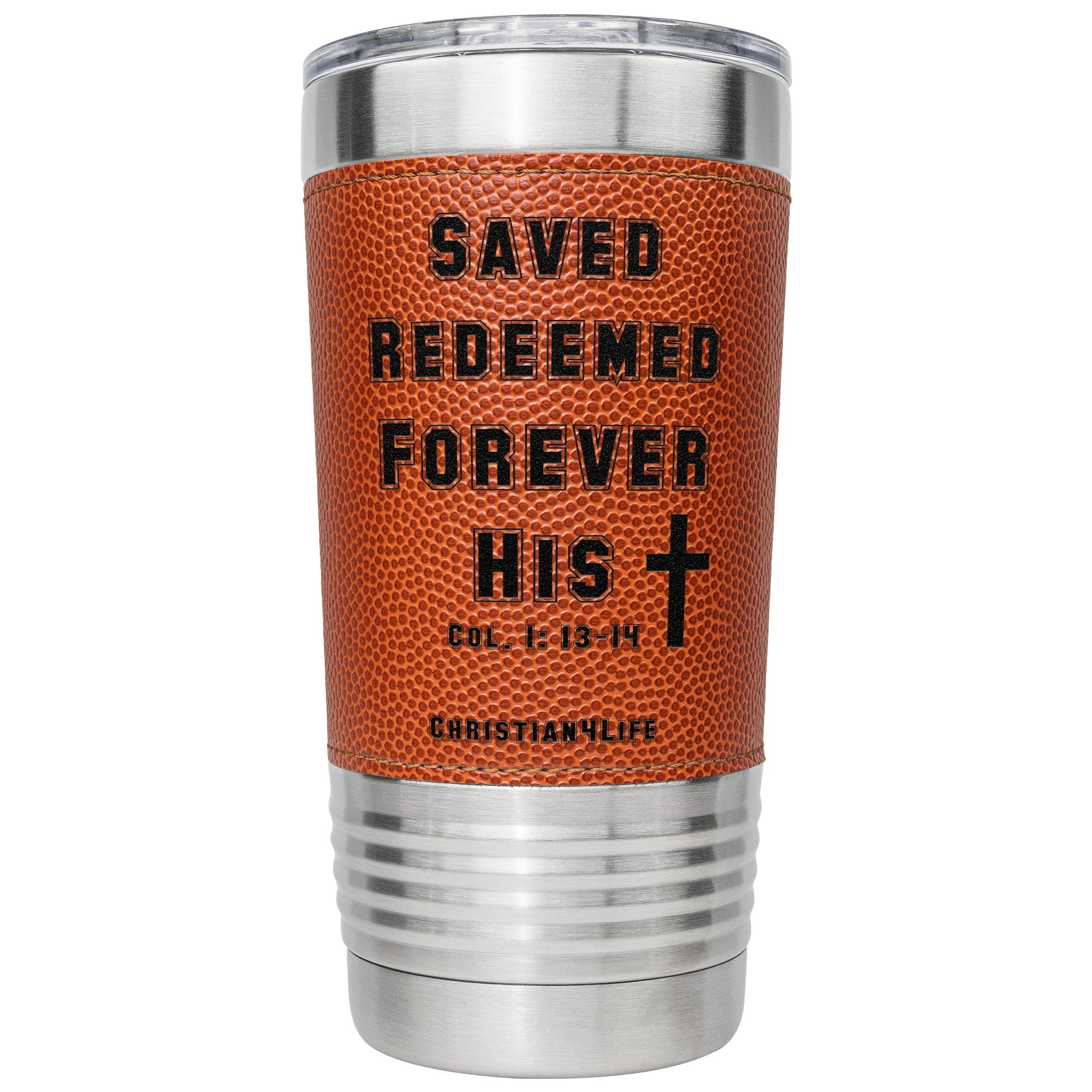 20oz Christian Basketball Tumbler - Saved, Redeemed