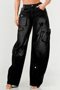 Black Knight Washed Out Cargo Jeans
