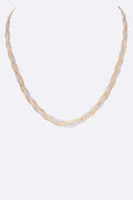 3Tone Snake Chain Weaved Necklace
