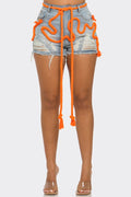 Tangerine Denim Shorts