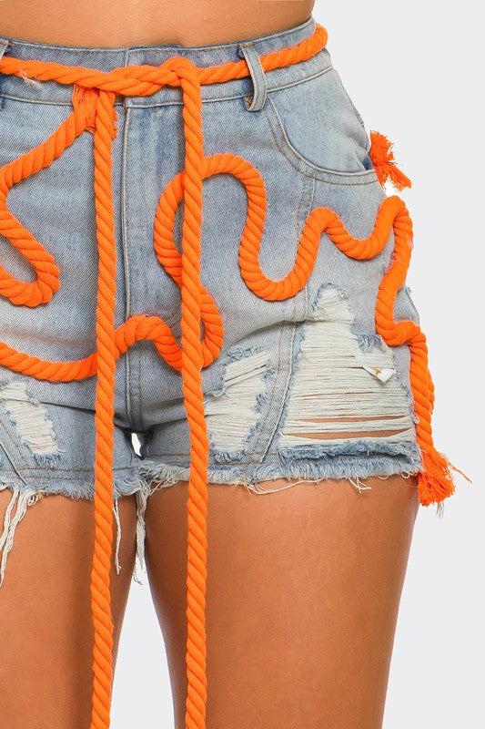 Tangerine Denim Shorts
